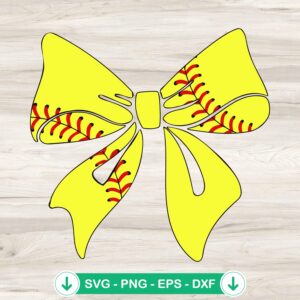 Softball Bow svg file for cricut and cutting machine
