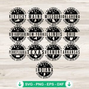 Solar Eclipse Bundle SVG file for Cricut and cutting machines