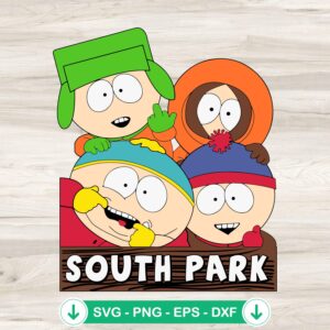 South Park SVG file for Cricut, cutting file featuring characters