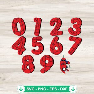 Spider-Man Bluey Numbers SVG file for cutting machines