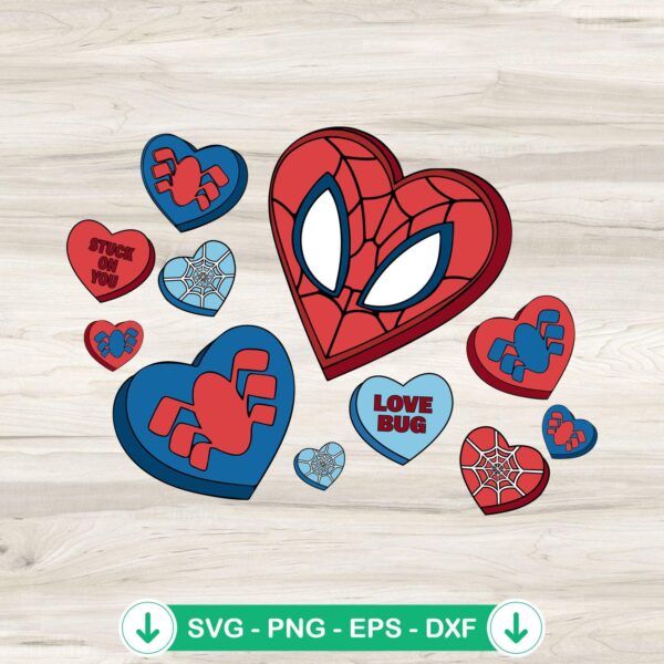 Spider Man Heart Candy SVG file for cricut cutting machine