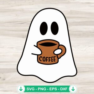 Spooky Ghost Coffee SVG file for cutting machine projects