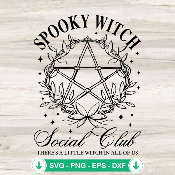 Spooky Witch Social Club svg file for Cricut cutting