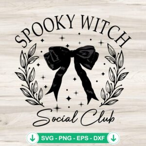 Spooky Witch Social Club SVG file for Cricut cutting machine