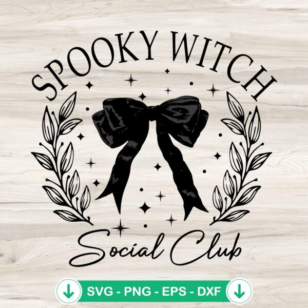 Spooky Witch Social Club SVG file for Cricut cutting machine