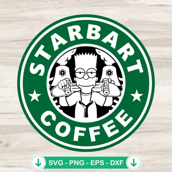 Starbart Simpson Coffee svg file for cricut cutting machine