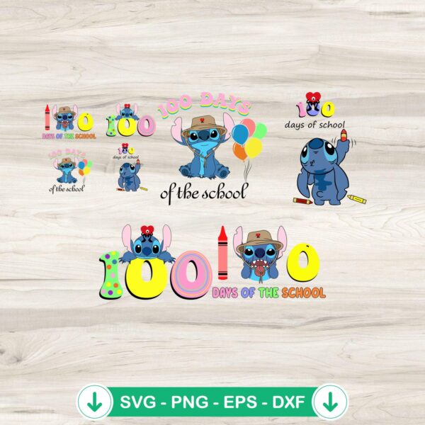Stitch 100 Days Of School svg file, cricut cut file
