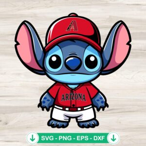 Stitch Arizona Diamondbacks Baseball SVG file, Cricut cut file