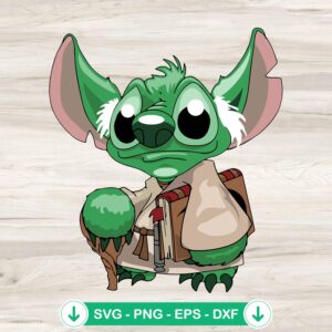 Stitch Baby Yoda SVG file for Cricut cutting machine