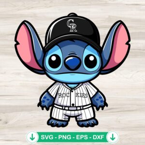 Stitch Colorado Rockies Baseball SVG file for cutting machines