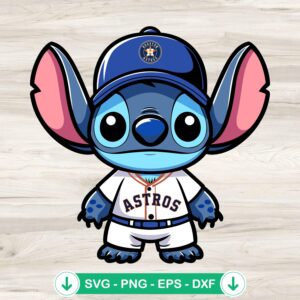 Stitch Houston Astros Baseball SVG file for Cricut cut files