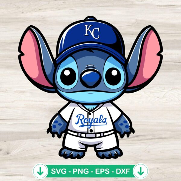 Stitch Kansas City Royals Baseball SVG file for cutting