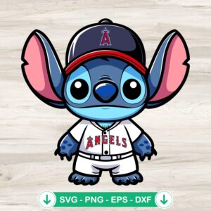 Stitch Los Angeles Angles Baseball SVG file for cricut