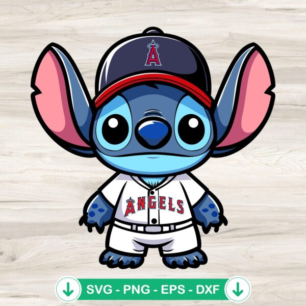 Stitch Los Angeles Angles Baseball SVG file for cricut
