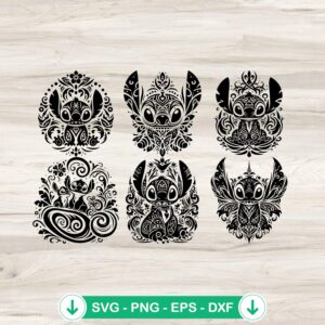 Stitch Mandala Bundle SVG for cricut cutting file
