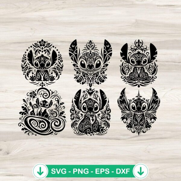 Stitch Mandala Bundle SVG for cricut cutting file