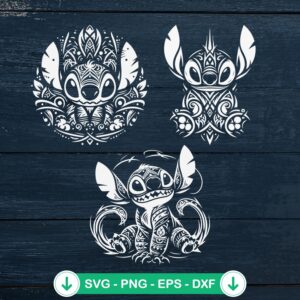 Stitch Mandala SVG file, Disney Stitch silhouette cut file