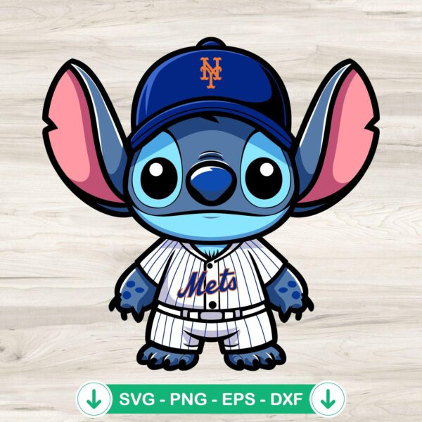 Stitch New York Mets Baseball SVG file for cutting machine
