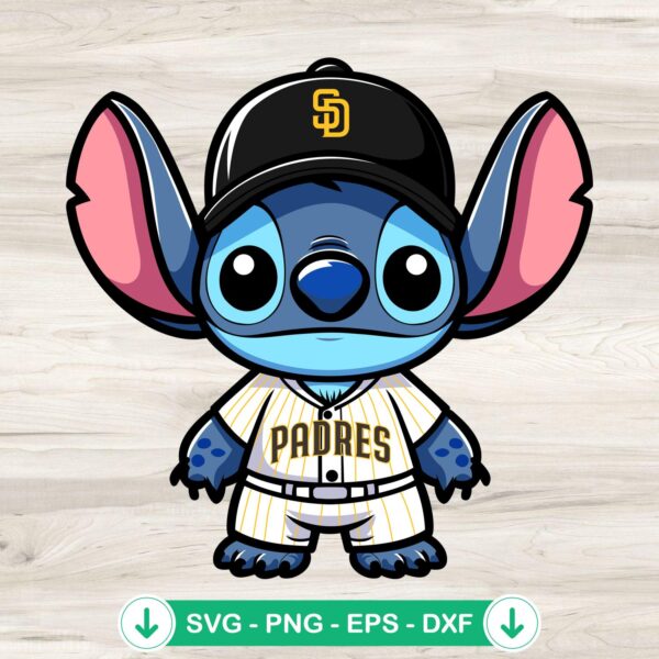 Stitch San Diego Padres Baseball svg file for cricut