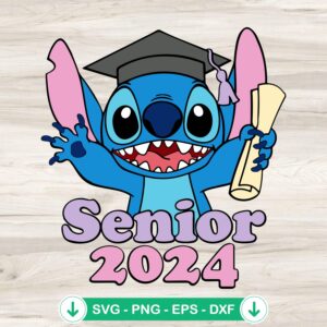Stitch Senior 2024 SVG file for Cricut cutting machine