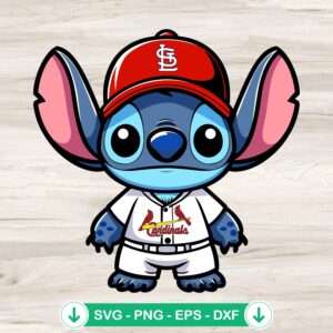 Stitch St Louis Cardinals Baseball svg file for cricut svg cutting file