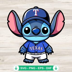 Stitch Texas Rangers Baseball SVG file for cutting machines