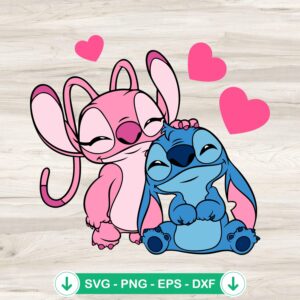 Stitch Valentine SVG file - cutting file for Cricut