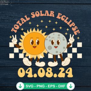 Sun And Moon Total Solar Eclipse 2024 SVG file, cricut svg cutting file