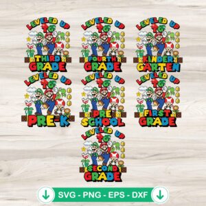 Super Mario Back To School SVG file for cutting machine