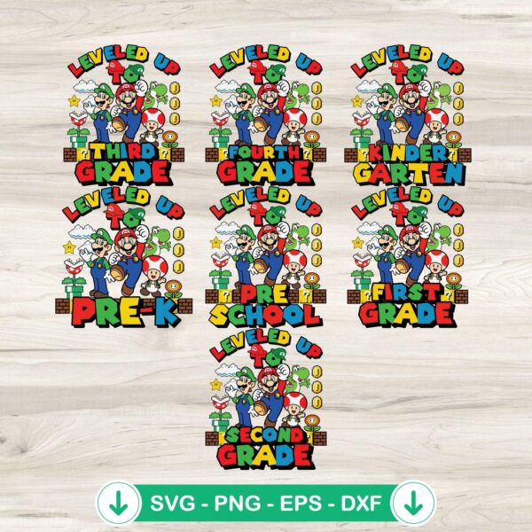 Super Mario Back To School SVG file for cutting machine