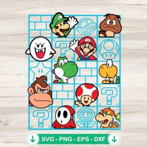 Super Mario Bros SVG file for cutting machine, vector clipart