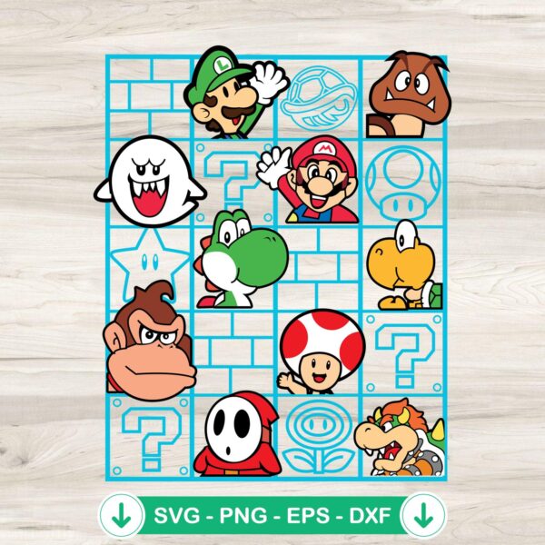 Super Mario Bros SVG file for cutting machine, vector clipart