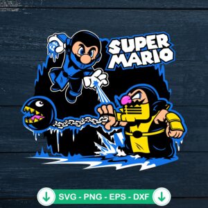 Super Mario Mortal Kombat SVG file for Scorpion and Sub-Zero