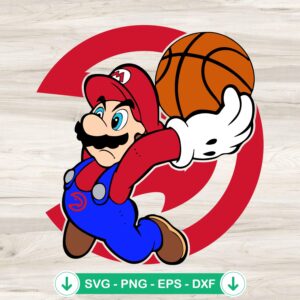 Super Mario NBA Atlanta Hawks SVG file cutting file