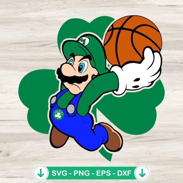 Super Mario NBA Boston Celtics SVG file for cutting machines