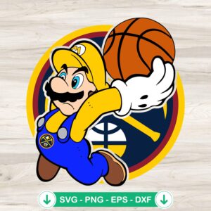 Super Mario NBA Denver Nuggets SVG file for cutting machine