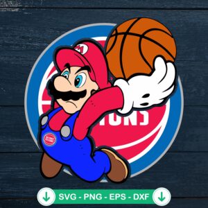 Super Mario NBA Detroit Pistons SVG file cutting file