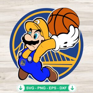 Super Mario NBA Golden State Warriors svg file for cutting machines