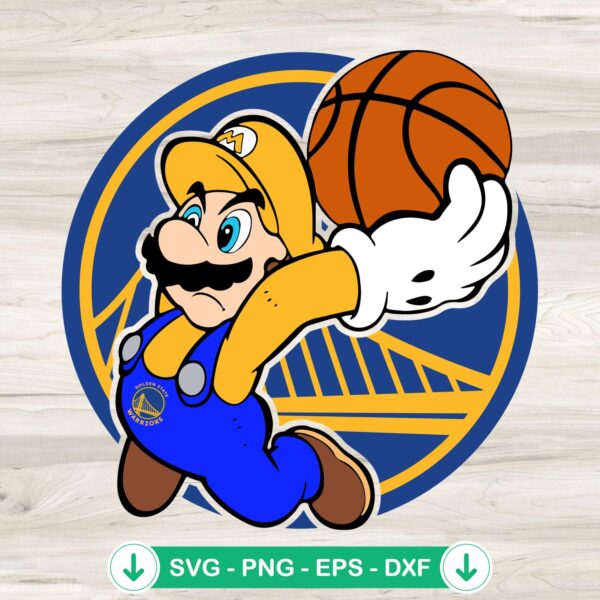 Super Mario NBA Golden State Warriors svg file for cutting machines