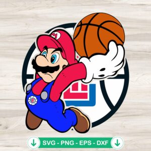 Super Mario NBA LA Clippers svg file for cricut and cutting file