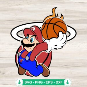 Super Mario NBA Miami Heat svg file for cricut cutting machine