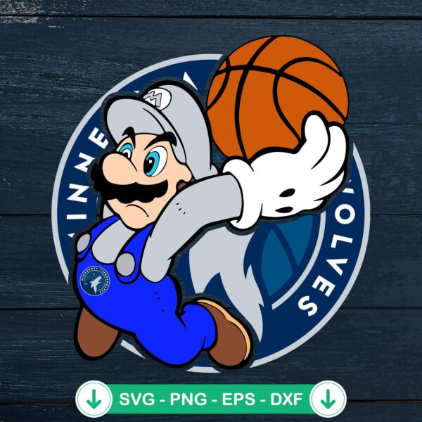 Super Mario Timberwolves svg file for cricut cutting file