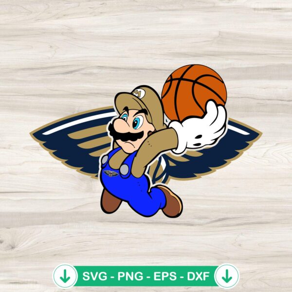 Super Mario New Orleans Pelicans svg file for cricut