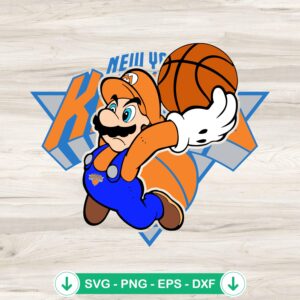 Super Mario NBA New York Knicks SVG file for cutting machines