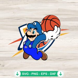 Super Mario NBA Oklahoma City Thunder SVG file for cutting machine