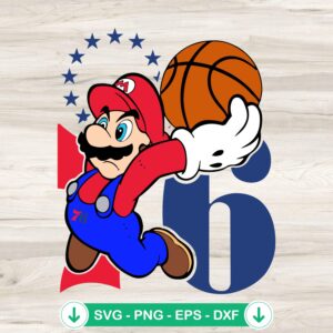 Super Mario NBA Philadelphia 76ers svg file for cutting machines