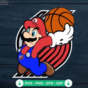 Super Mario NBA Portland Trail Blazers SVG file for cutting machines