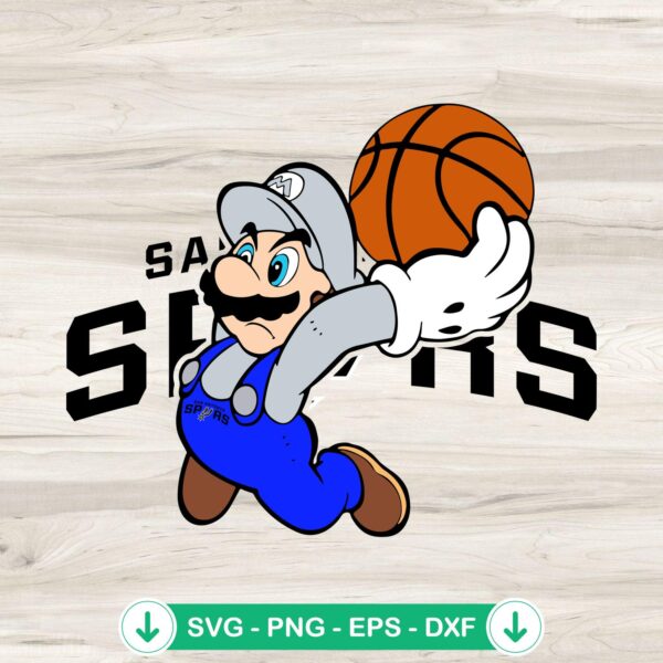 Super Mario NBA Spurs SVG file for cutting machine