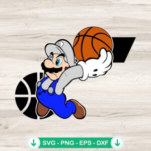Super Mario NBA Utah Jazz SVG file for Cricut cutting file
