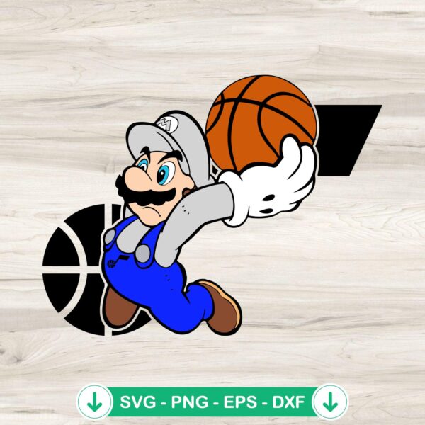 Super Mario NBA Utah Jazz SVG file for Cricut cutting file